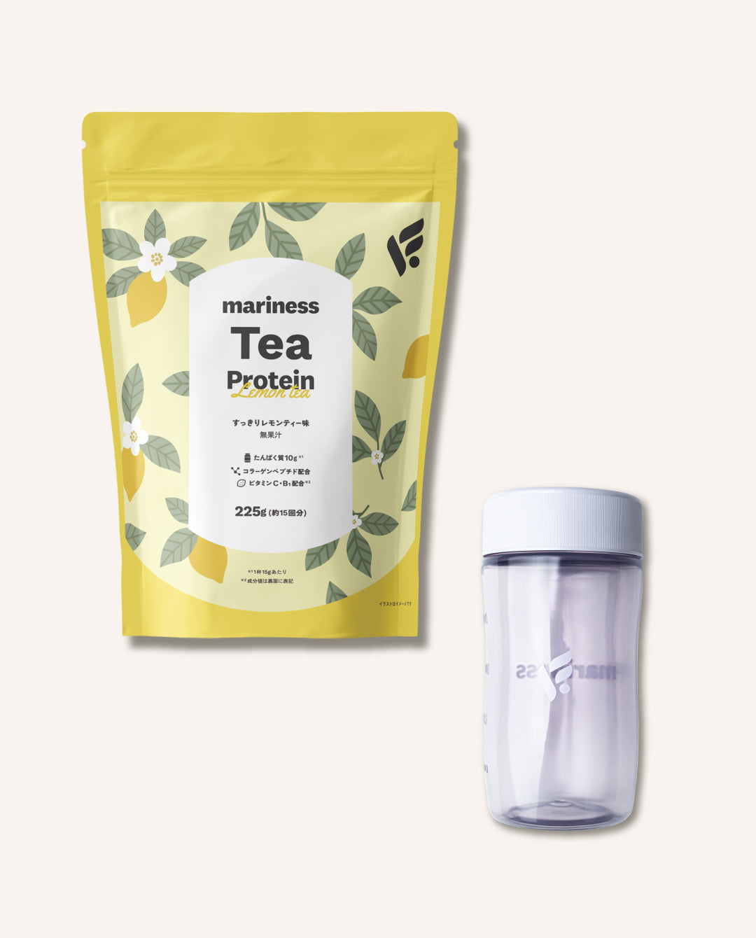 mariness Tea Protein 約15回分 シェイカーセット