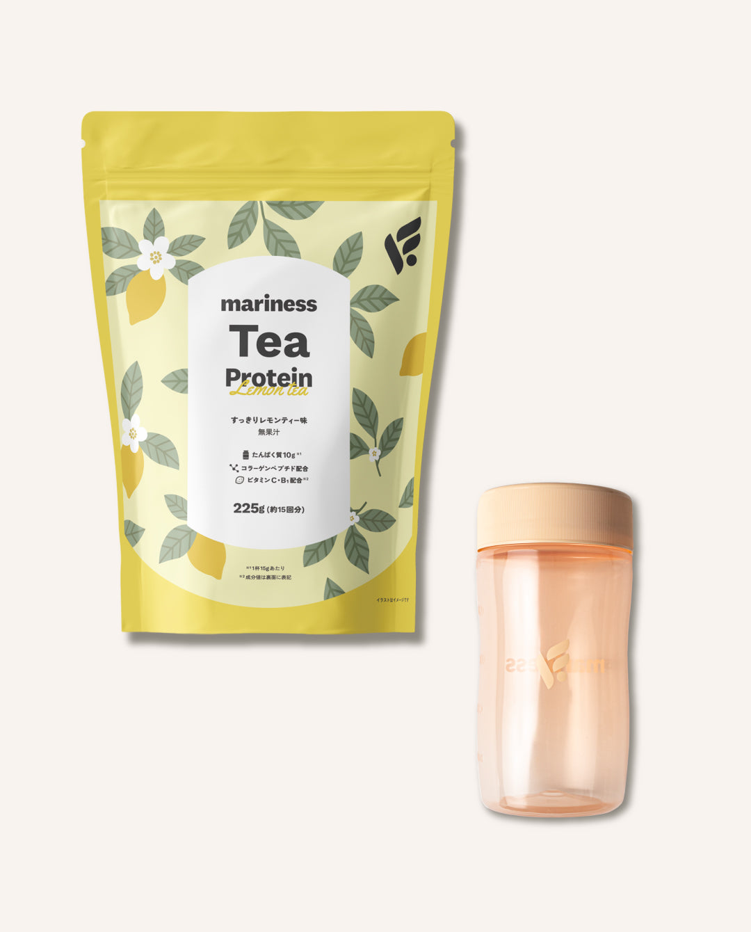 mariness Tea Protein 約15回分 シェイカーセット